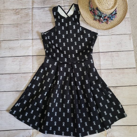 HOLLISTER pineapple halter neck mini dress S - Picture 2 of 10